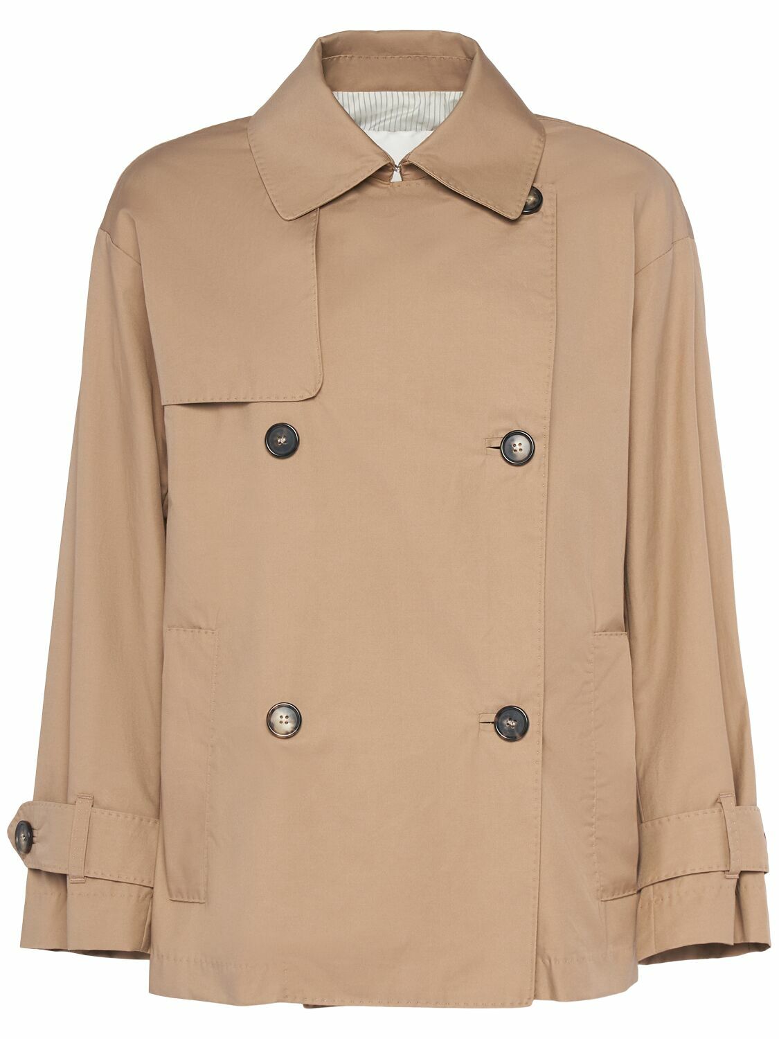トレンチコート Max Mara Trench Corto Zeno In Twill Antigoccia Short trench coat in water-repellent twill, camel | 