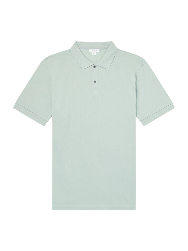 Photo: Sunspel - Pima Cotton-Piqué Polo-Shirt - Green