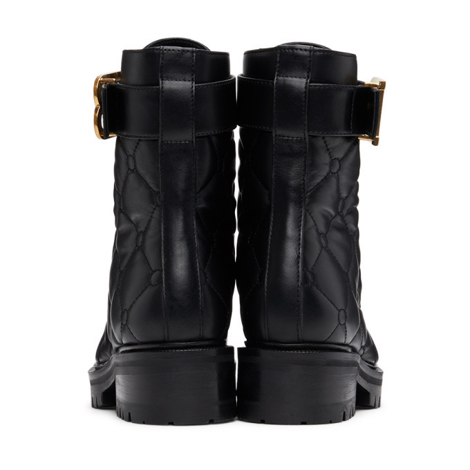 Balmain Black Quilted Ranger Boots Balmain