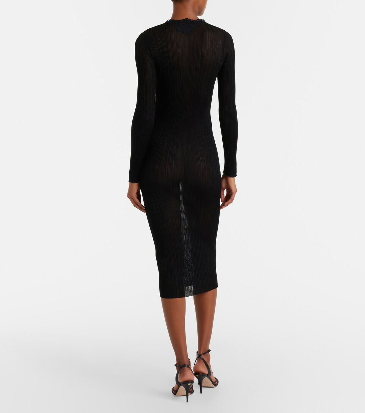 Valentino Ribbed-knit midi dress