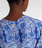 Heidi Klein Lake Como printed smocked minidress