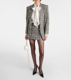 Alessandra Rich Checked lamé tweed miniskirt