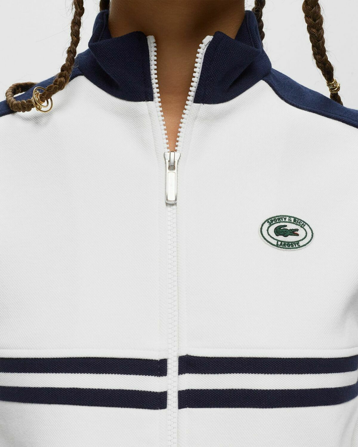 Sporty & Rich Lacoste Pique Track Jacket White Track Jackets 