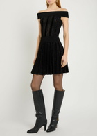 Balmain Sequin-embellished Stretch-knit Mini Skirt Black And Silver