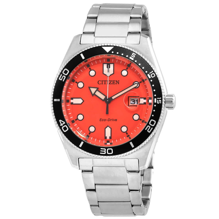 Photo: Citizen Eco-Drive Orange Dial Mens Watch AW1760-81X