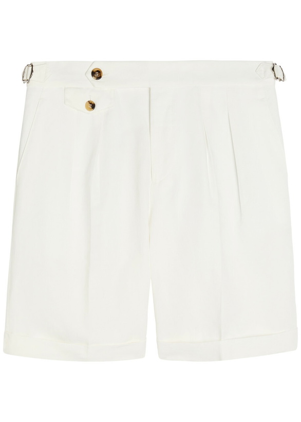 Photo: Brunello Cucinelli Bermuda Cotton and Linen-blend Shorts Off White