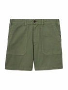 Drake's - Herringbone Cotton and Linen-Blend Twill Shorts - Green