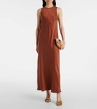 Asceno Valencia silk twill maxi dress