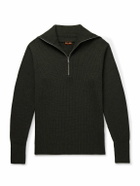 Barena - Ribbed Wool Half-Zip Sweater - Green