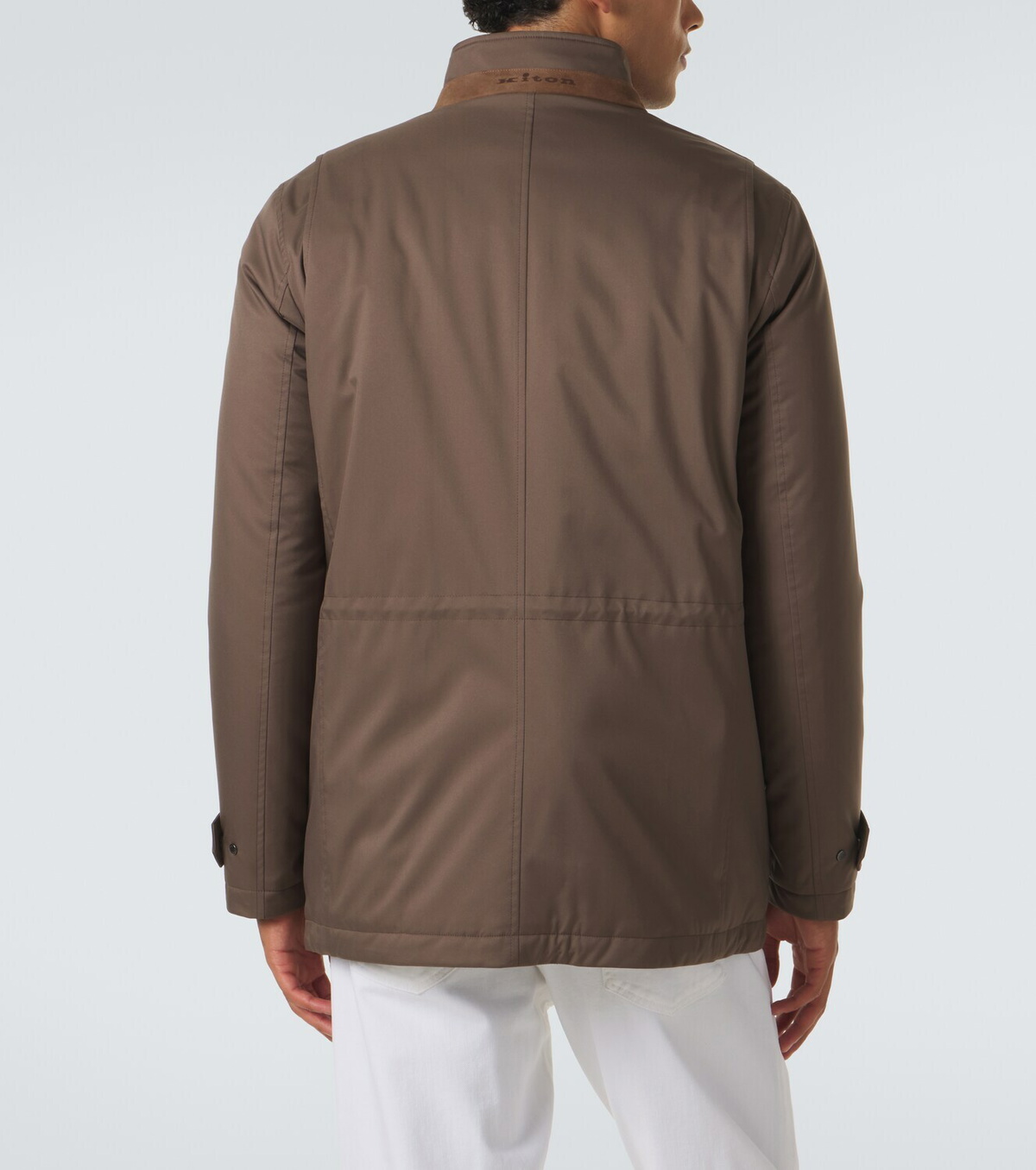 Kiton Suede-trimmed technical jacket