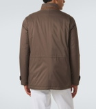 Kiton Suede-trimmed technical jacket