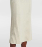 Loro Piana Ribbed-knit cashmere midi skirt
