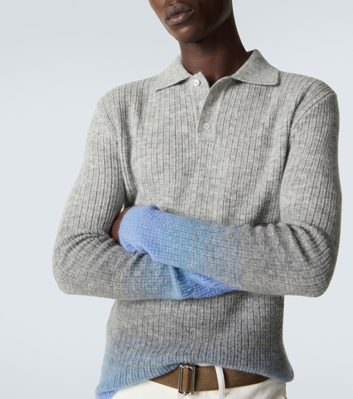 ERL Gradient mohair-blend polo sweater