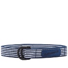 Nanamica Men's Stripe Tech Belt in Navy