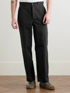 The Elder Statesman - Norm Straight-Leg Cotton Trousers - Black