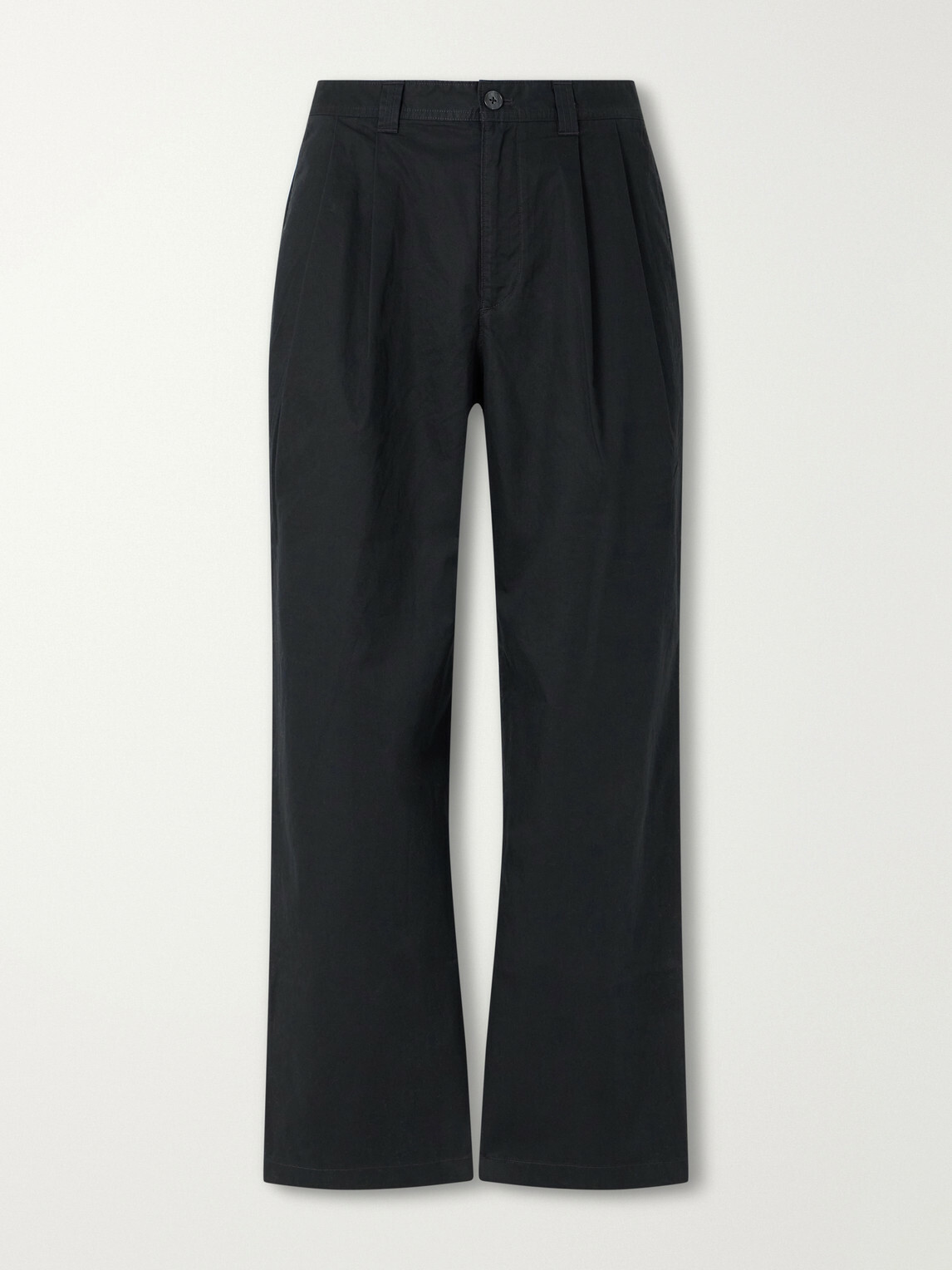 Aimé Leon Dore - Straight-Leg Pleated Cotton Trousers - Black