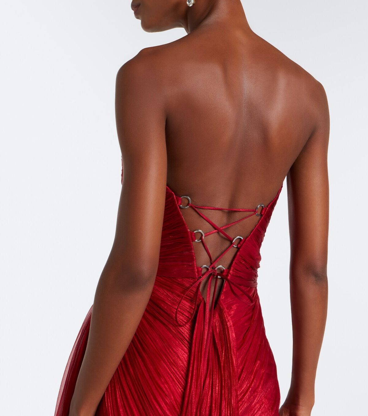 Maria Lucia Hohan Heidi pleated silk bustier gown