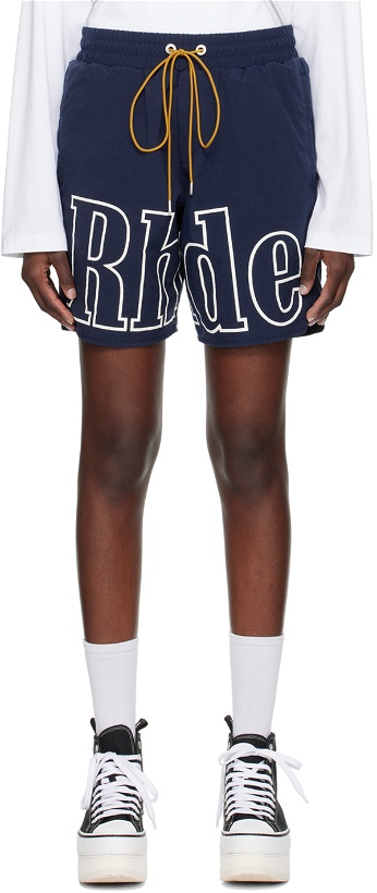 Photo: Rhude Navy Printed Shorts