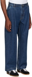 Solid Homme Blue One Tuck Jeans