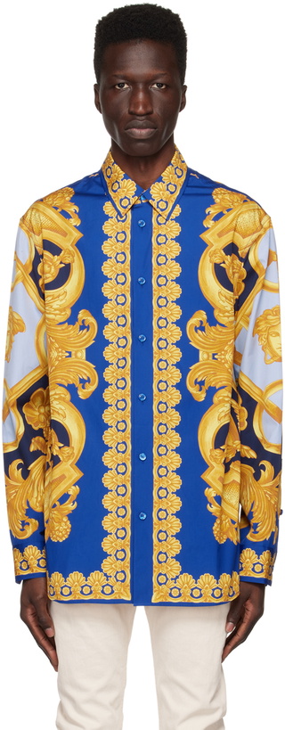 Photo: Versace Blue Barocco 660 Shirt