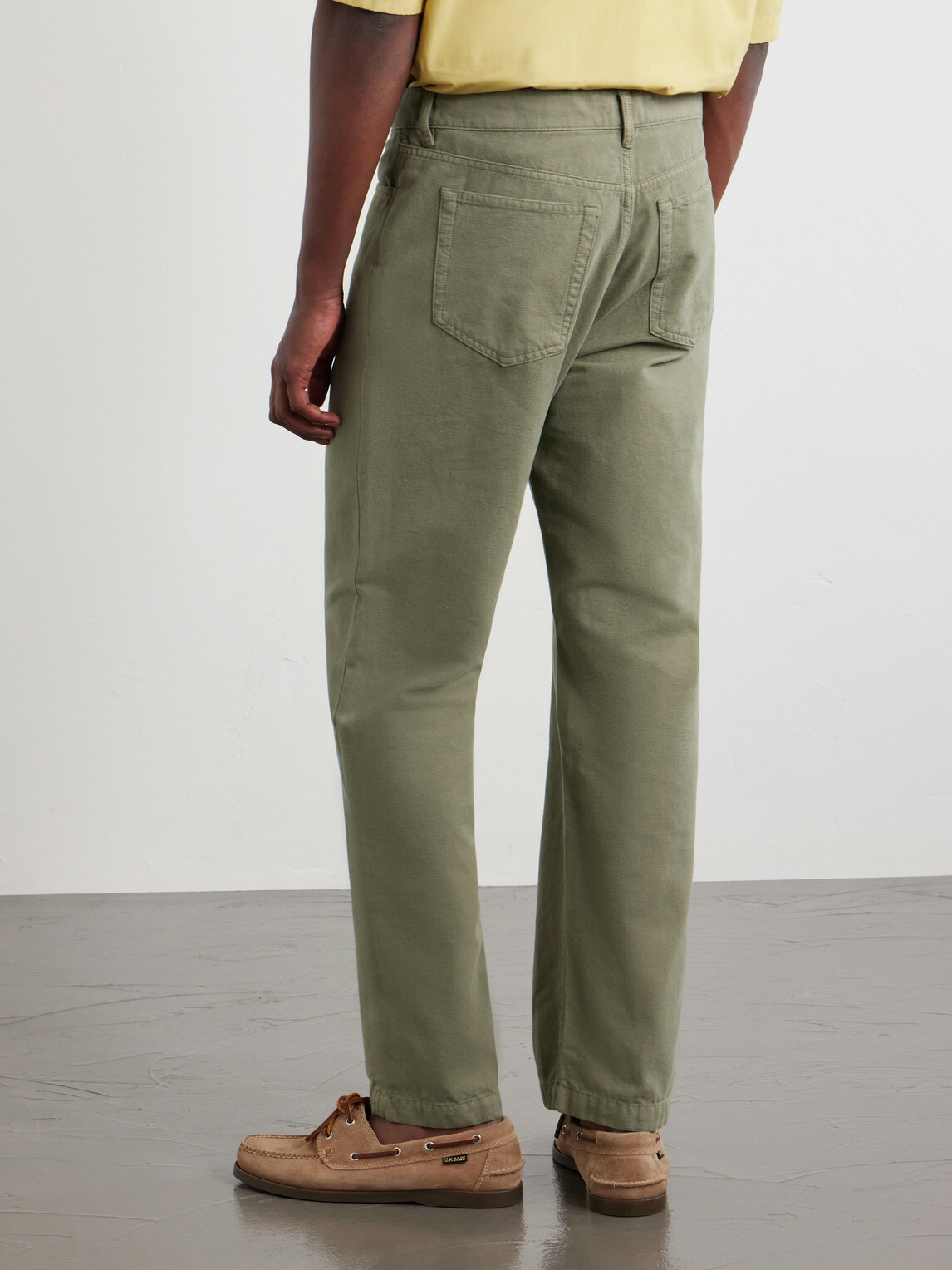 Mr P. - Edward Straight-Leg Linen Trousers - Green