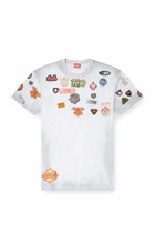 Diesel Cotton T-shirt with all-over patches print - T-Shirts Mens in White
