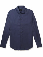 Giorgio Armani - Silk-Twill Shirt - Blue