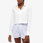 Hommegirls Women's Cropped Button Up Shirt in White