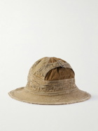 KAPITAL - The Old Man and the Sea Buckled Distressed Cotton-Twill Bucket Hat