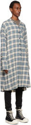 Greg Lauren Blue Plaid Shirt