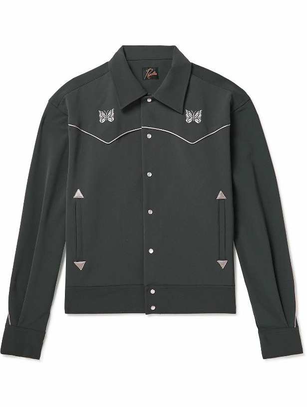 Photo: Needles - Piped Logo-Embroidered Shell Jacket - Gray
