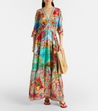 Camilla Embellished printed silk maxi dress