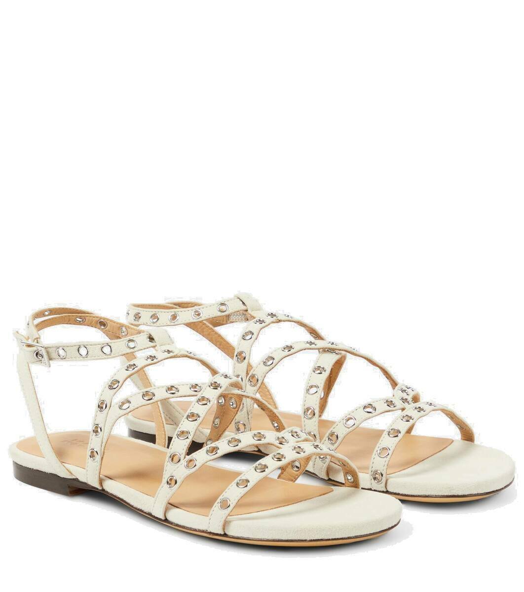 Isabel Marant Beige Leather Flip-Flop Sandals