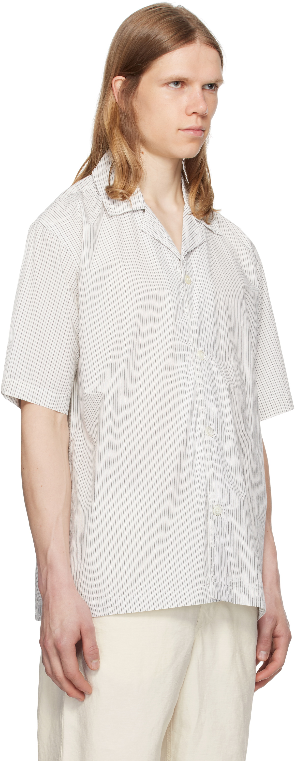 シャツ Norse Projects \"Mads Poplin Stripe SS\" Shirt Norse Projects Mads Poplin Stripe Short-Sleeve Shirt | Liberty