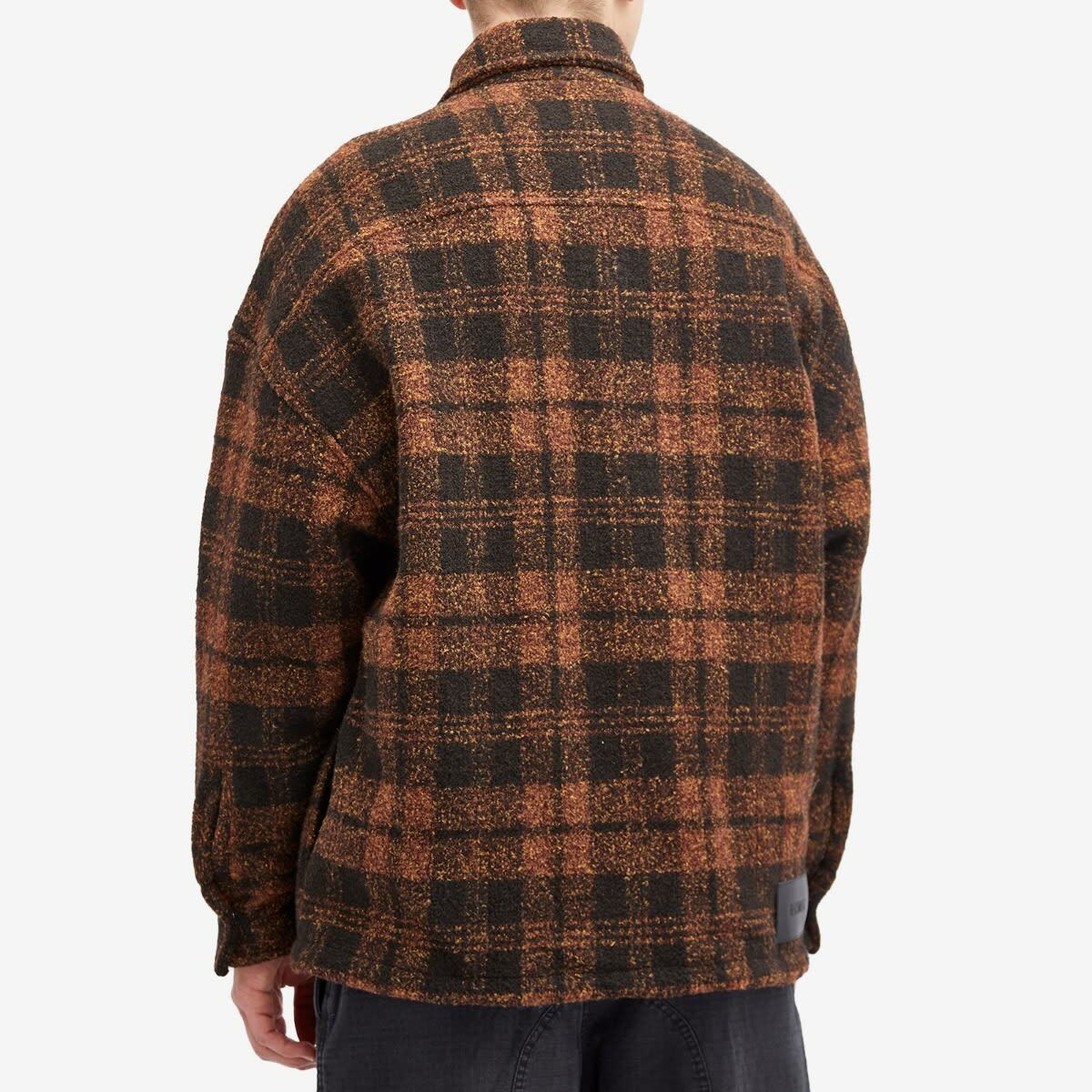 Nahmias Men's Plaid Padded Shirt Jacket in Saffron
