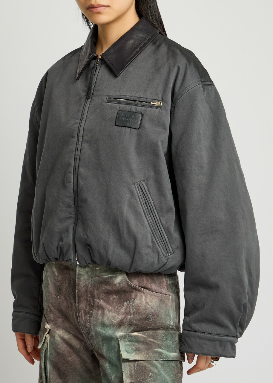 Acne Studios Okra Padded Twill Bomber Jacket Grey