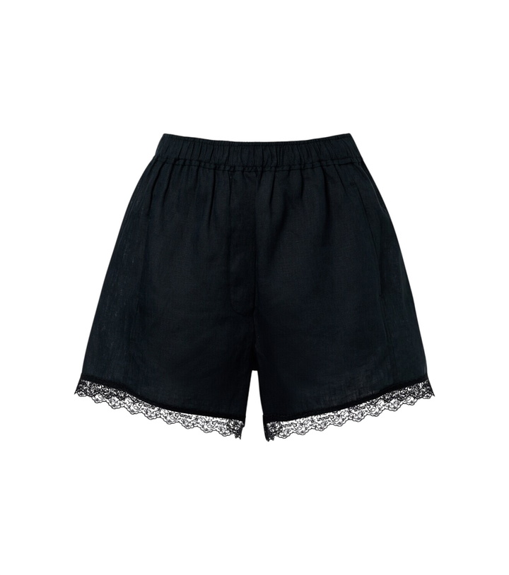 Photo: Ganni Lace-trimmed linen shorts