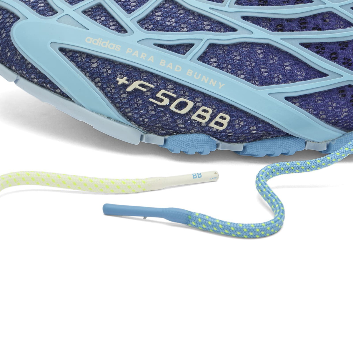 Adidas x Bad Bunny F50 Sneaker in Dark Marine/Light Blue/Clear Sky