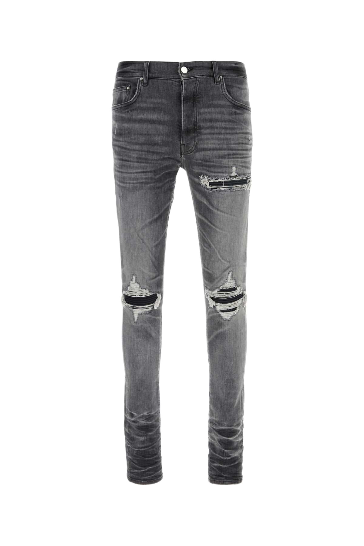 AMIRI Grey MX1 Leather Jeans Amiri
