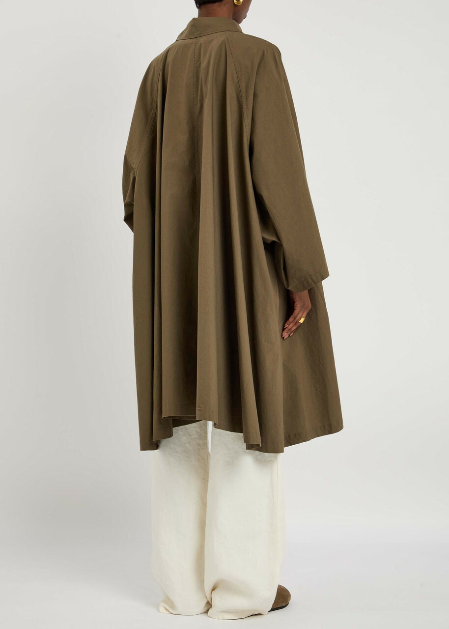 The Row Leins Cotton-poplin Coat Khaki