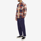Wax London Men's Whiting Ombre Check Overshirt in Navy/Red