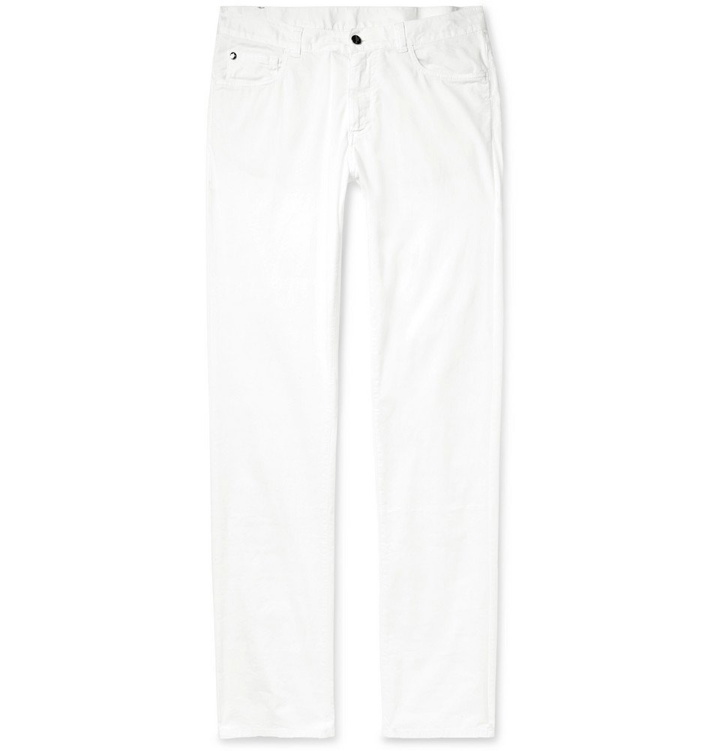 Photo: Canali - Cotton-Blend Twill Trousers - White