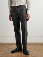 Incotex - Tapered Pleated Wool and Cashmere-Blend Trousers - Gray