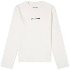 Jil Sander+ Men's Jil Sander Plus Long Sleeve Logo Active T-Shirt in Porcelain