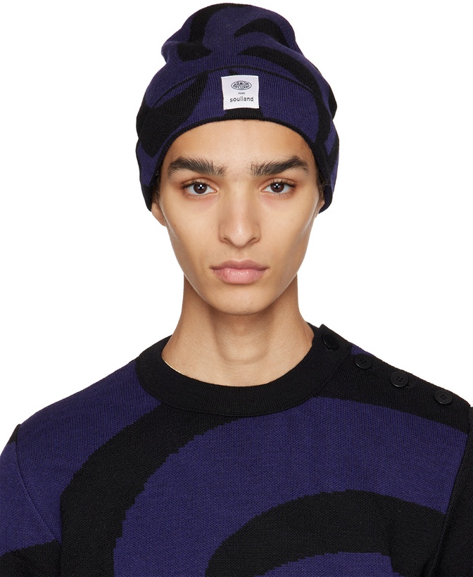 Photo: Soulland Black & Navy Armor Lux Edition Beanie
