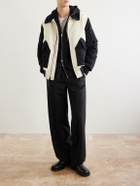 Golden Bear - Two-Tone Leather-Trimmed Wool-Felt Bomber Jacket - Neutrals
