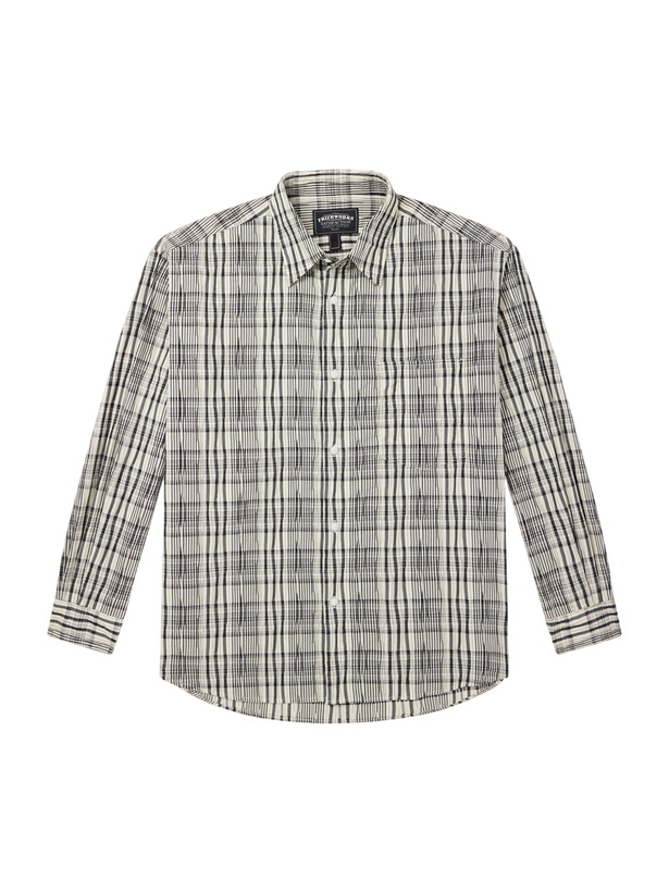 Photo: FrizmWORKS - Striped Crinkled Cotton-Blend Shirt - Gray