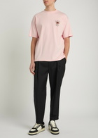 DRÔLE DE Monsieur Le T-shirt Slogan Printed Cotton T-shirt Pink