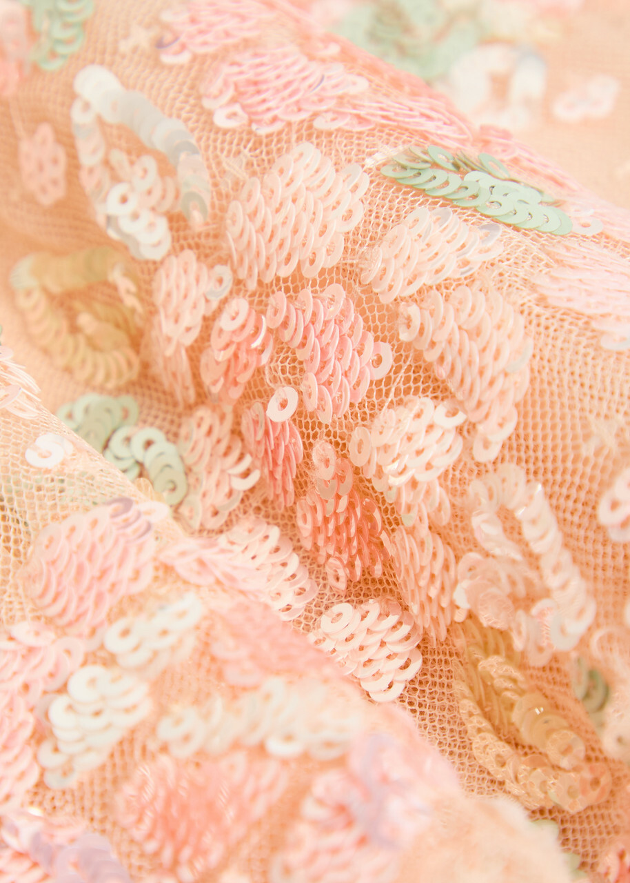 Needle & Thread Sequin Bouquet Embellished Cape-effect Tulle Gown Pink