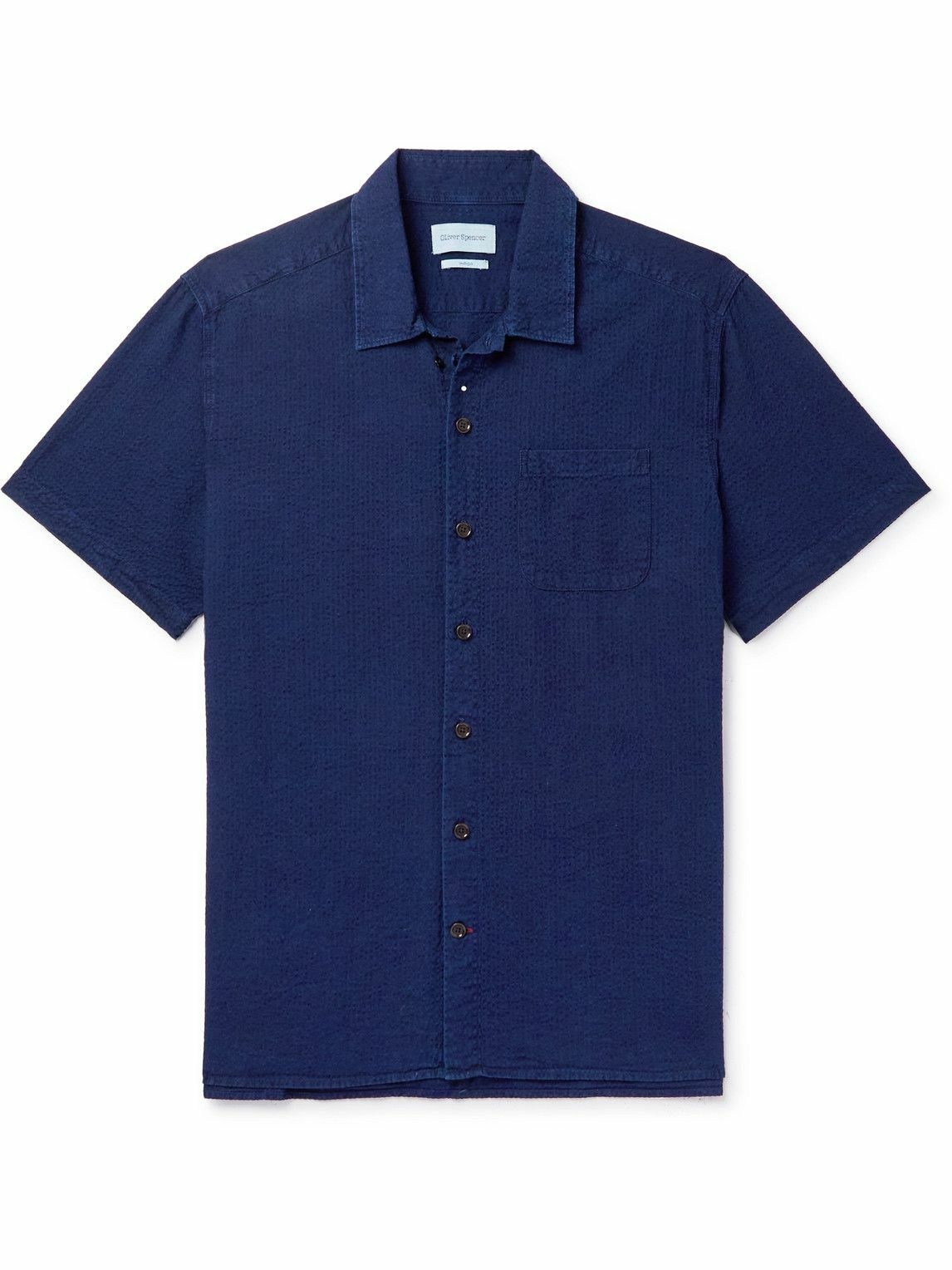 Photo: Oliver Spencer - Riviera Indigo-Dyed Cotton-Seersucker Shirt - Blue